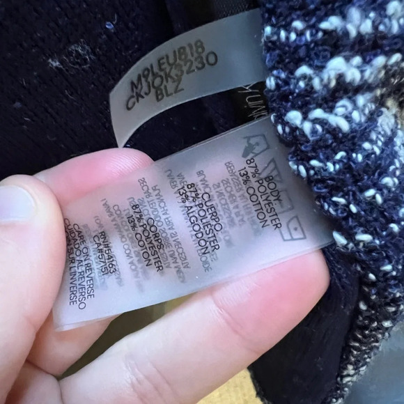 Calvin Klein Navy Tweed Moto Blazer Jacket - Small - Picture 7 of 7